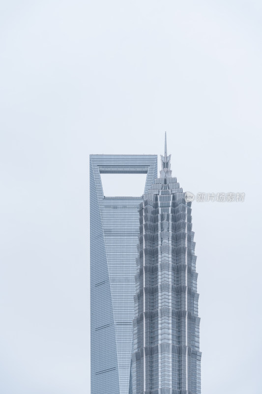 上海中心大厦与金茂大厦摩天大楼