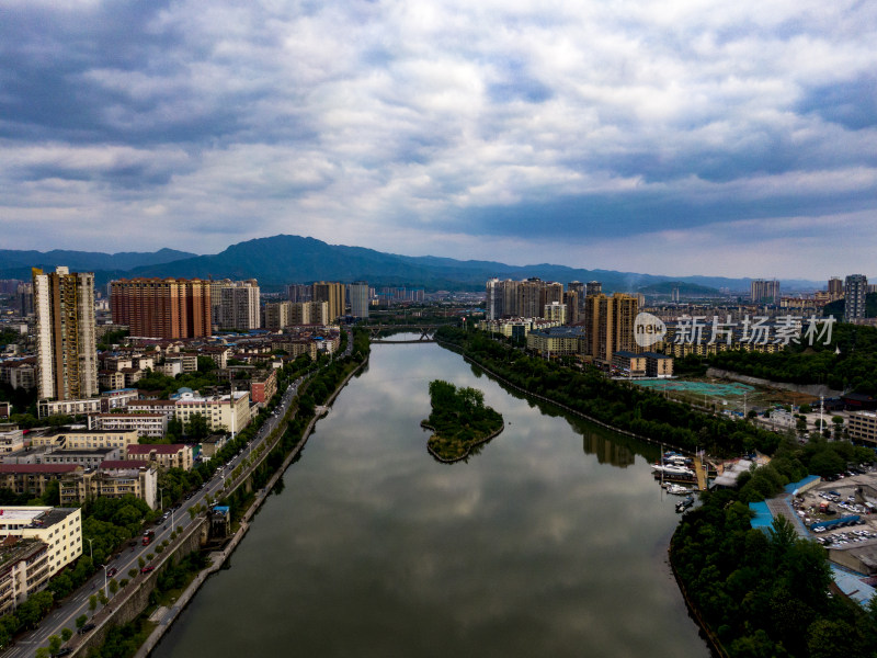 湖南怀化城市建设航拍图