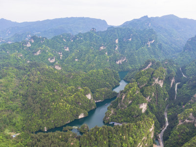 湖南张家界武陵源宝峰湖景区航拍