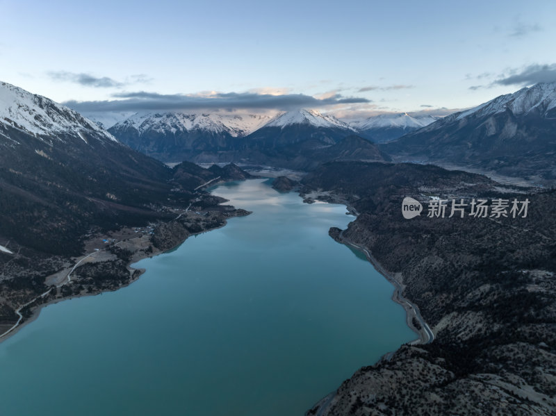 西藏昌都然乌湖来古雪山冰湖高空航拍