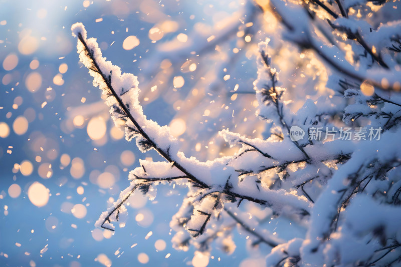 冬天风景大雪背景