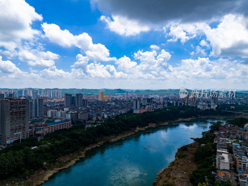 来宾城市建设城市发展航拍图