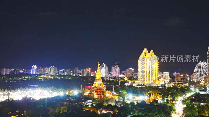 云南西双版纳城市夜景