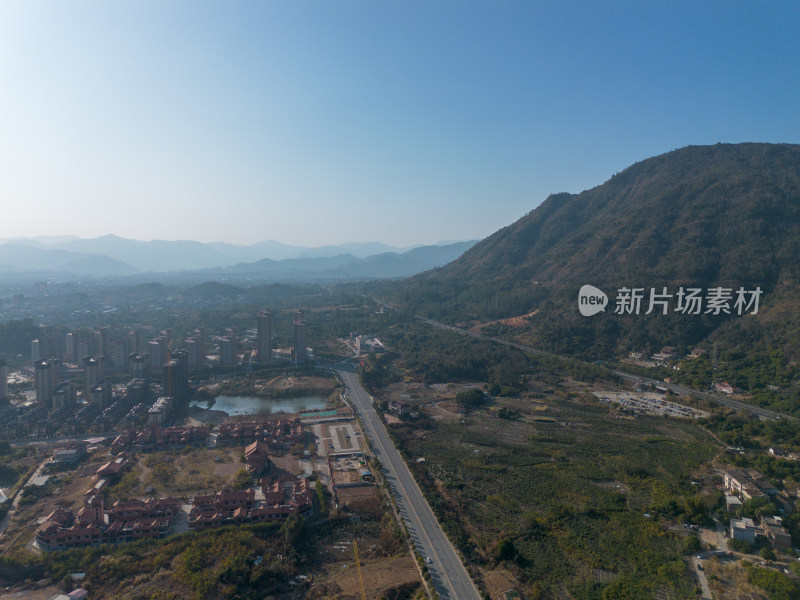 仙游城区建筑群航拍全景，新旧建筑交错