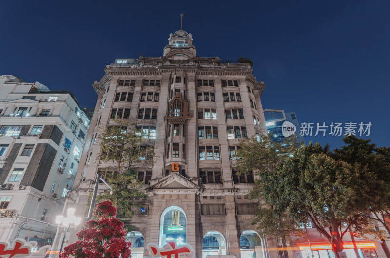 广州荔湾南方大厦欧式老建筑夜景灯光