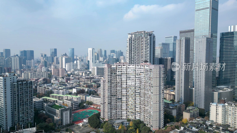 航拍成都锦江区CBD成都大景